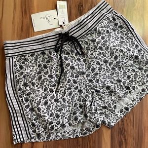 NWT Joie 100% Cotton Shorts Black white S